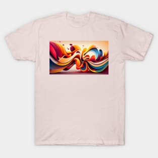 Vibrant 3D Abstract: Dynamic Visual Exploration T-Shirt